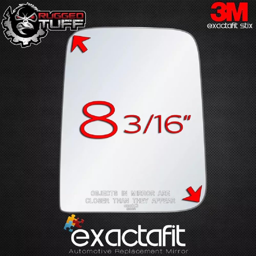ExactaFit 8100R Passenger Side Mirror Glass Replacement for 1987-2002 Jeep Wrangler & 1997-2002 Jeep TJ - Exact Fit, Easy Installation, Durable OEM Quality - Perfect for Off-Roading, Daily Commuting & Vehicle Restoration