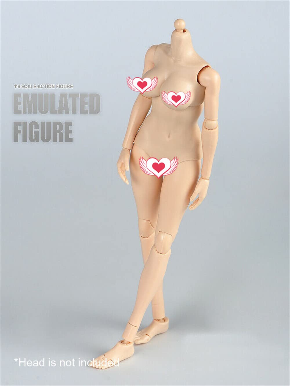 1/6 Scale Female Action Figure Body - 12 Inch Pale Skin Doll with Huge Bust & Flexible Joints for Collectors, Photography & Diorama Displays