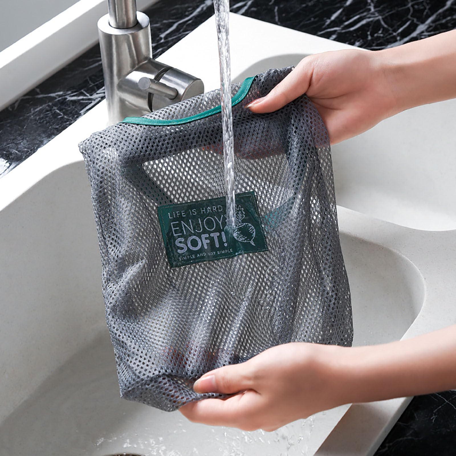 3pcs Reusable Hanging Mesh Produce Bags - Eco-Friendly Breathable Net Storage Bags for Fruits, Vegetables, Garlic, Onions, Potatoes - Perfect for Home Kitchen, RV, Camping & Grocery Shopping - Reduce Plastic Waste