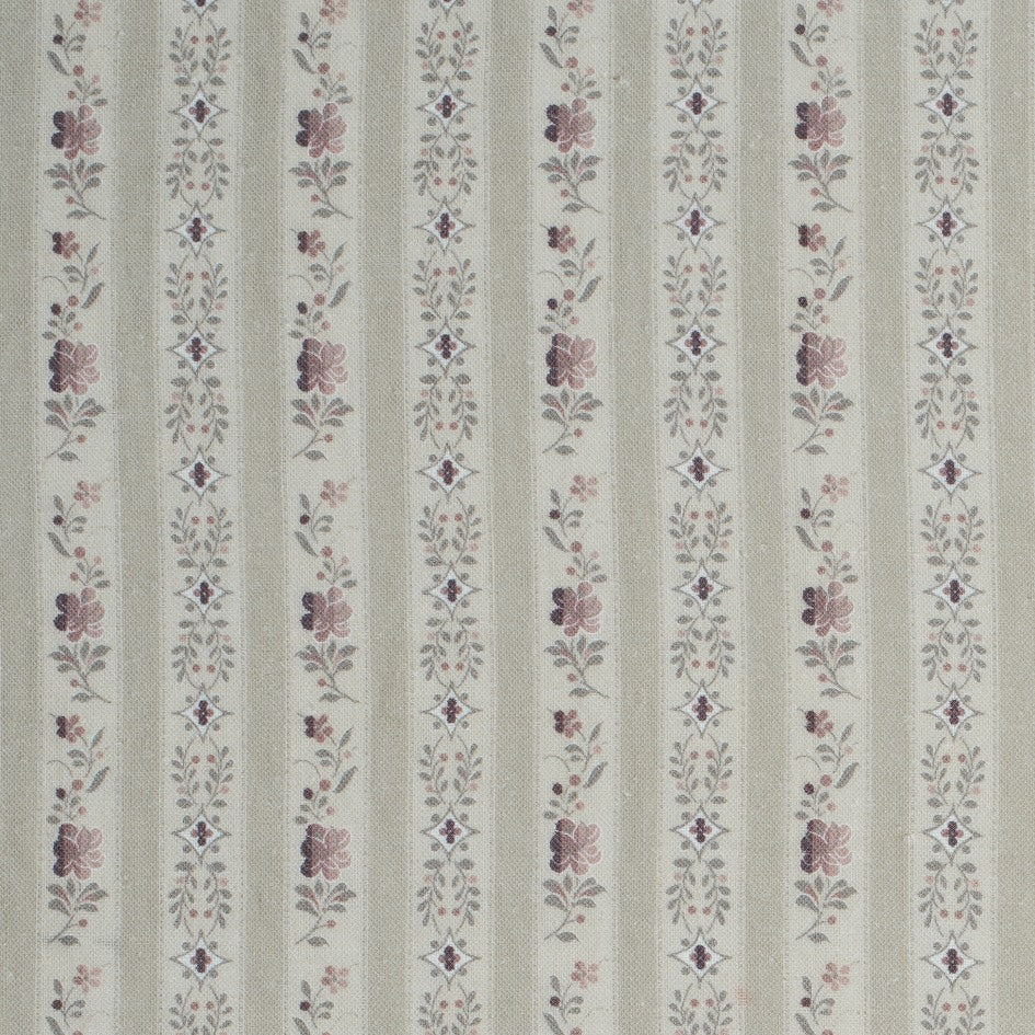 Beauclerc Stripe Wide Linen Fabric Samples - Premium Damson Color Upholstery Material for Sofas, Curtains & Home Decor Projects