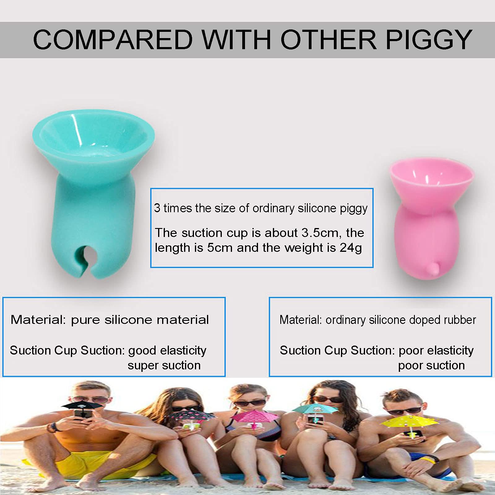 Universal Adjustable Phone Umbrella with Suction Cup Stand - Sun Shade Cover for Outdoor Smartphone Protection | Perfect for Beach, Poolside, and Summer Activities