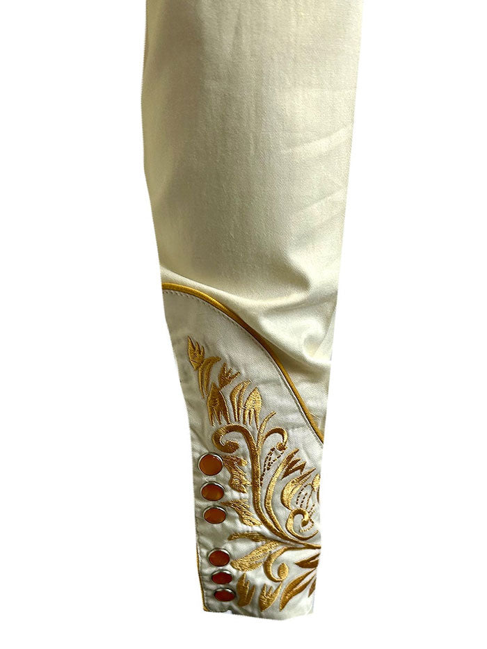Rockmount 6859 IG Men's Vintage Tooling Embroidered Western Shirt Ivory Gold - Classic Cowboy Style for Rodeo, Country Music & Western Fashion