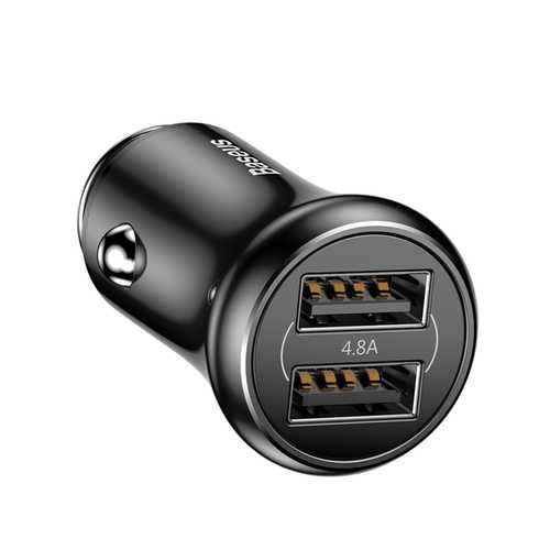 Baseus 4.8A Dual USB Fast Car Charger for iPhone X/8/7/Plus, OnePlus 5, Xiaomi 6/Mi A1 Tablet - Quick Charge for Road Trips & Commuting