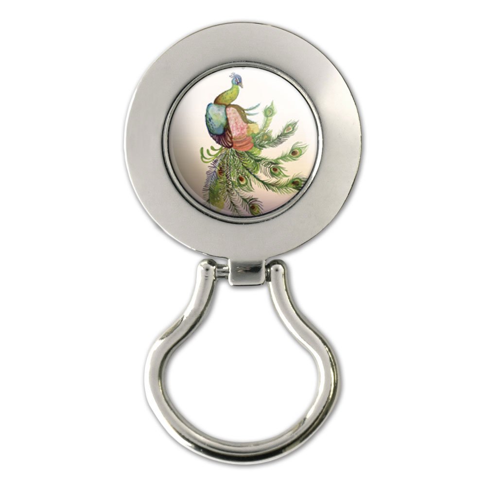 Elegant Watercolor Peacock Feather Magnetic Eyeglass Holder - Stylish Metal Badge Clip for Glasses, Sunglasses & ID Cards - Perfect for Office, Travel & Everyday Use