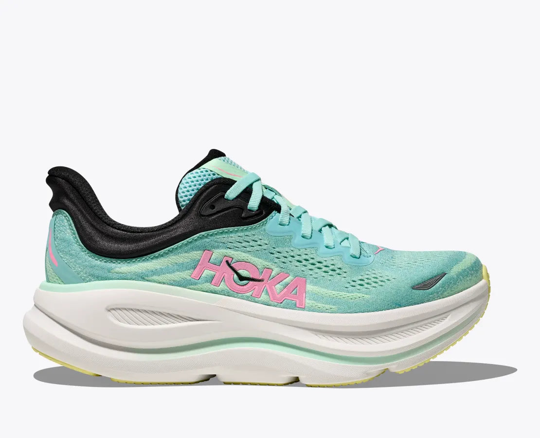 HOKA Women's Bondi 9 Running Shoes - Blue Spark/Mint Fluorite - Lightweight Cushioned Sneakers for Jogging, Walking & Everyday Comfort