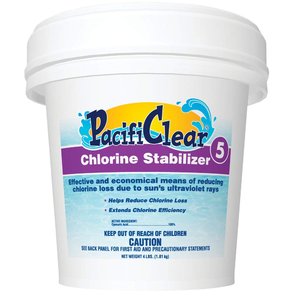 Pacifi Clear F081004032PC 4 lb. Chlorine Stabilizer Pail for Pool & Spa Water Maintenance