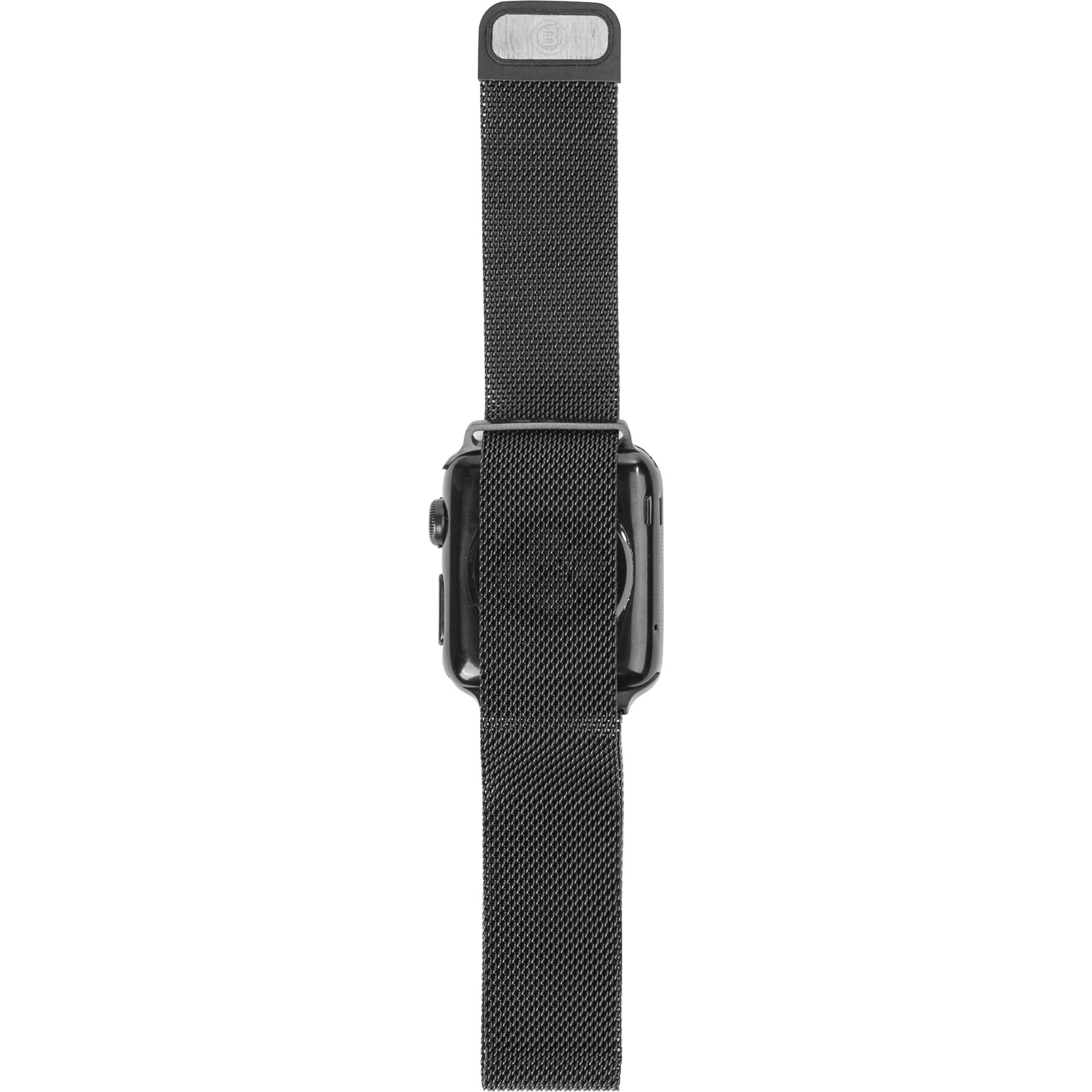 3sixT Replacement Mesh Band for Apple Watch 42mm 44mm - Black Stainless Steel Strap | Comfortable & Adjustable for Workout, Running, Office & Daily Wear