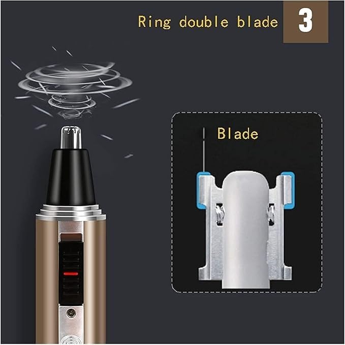 Best USB Rechargeable Ear & Nose Hair Trimmer for Men & Women - Waterproof Dual Edge Blades for Easy Cleaning - Professional Grooming Tool for Eyebrows, Beards & Body Hair - Perfect for Travel, Home & Salon Use