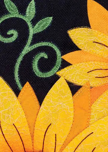 Vibrant Gingham Sunflowers Double Applique Garden Flag - Perfect for Outdoor Decor, Front Yard, and Seasonal Home Display