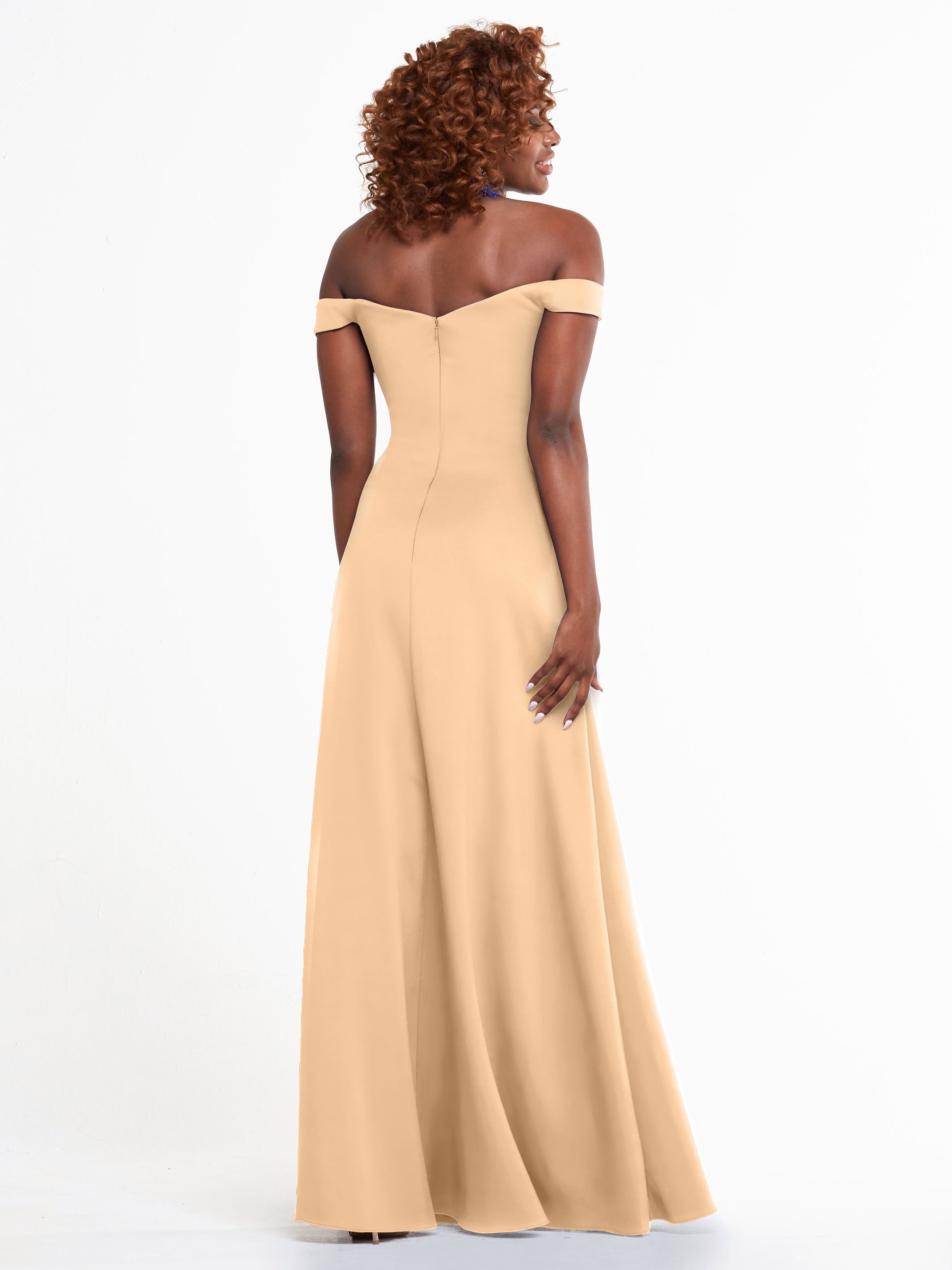 Elegant A-Line Double Knit Bridesmaid Dress with Off-the-Shoulder Straps - Perfect for Weddings, Formal Events & Special Occasions