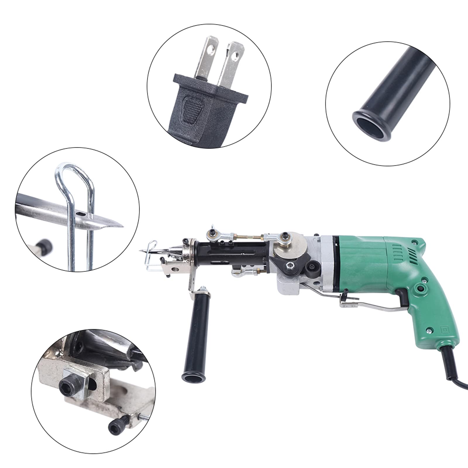 240W Industrial Carpet Tufting Gun - 2400RPM Electric Carpet Weaving Machine for Loop Pile & Cut Pile - Professional Flocking Tool for DIY Home Decor & Rug Making Projects