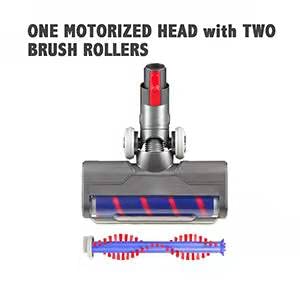Upgraded Hardwood Floor Vacuum Attachments with LED Headlights for Dyson V7 V8 - Replacement Motorhead, Soft Roller & PP Bristle Motorized Brush Accessories for Marble, Carpet, Rug Cleaning - Perfect for Pet Hair, Dust & Deep Cleaning in Homes & Offices