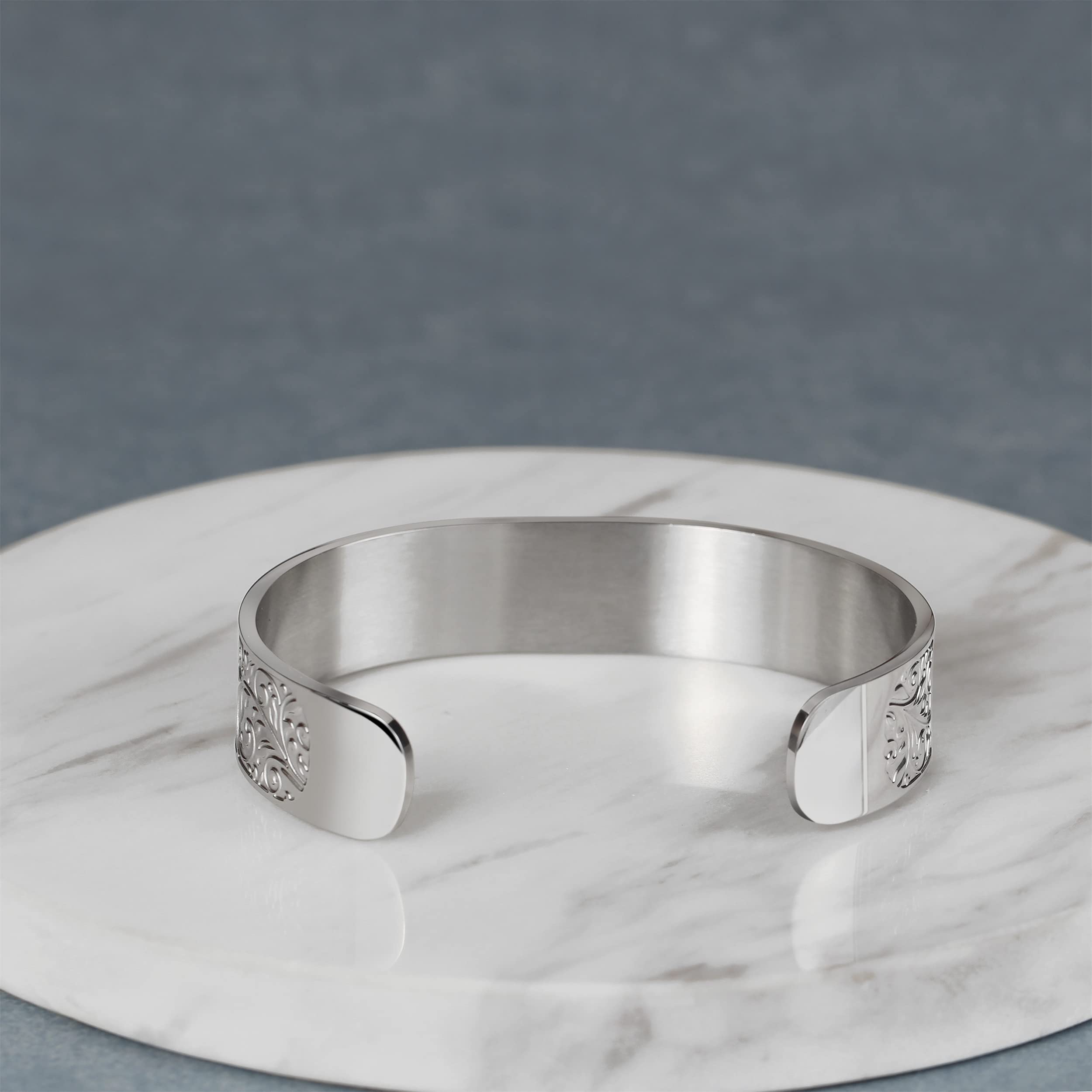 Custom Engraved Medical Alert Bracelet for Women & Men - Stainless Steel Emergency ID Bangle with Adjustable 6.5-8.5 Inch Band - Perfect for Allergies, Diabetes & Medical Conditions - Ideal for Daily Wear & Emergency Situations