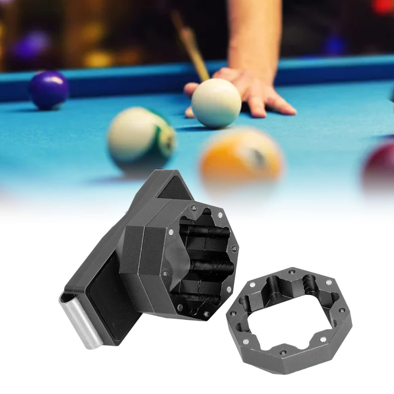 Premium 3-Layer Aluminum Billiard Chalk Holder - Non-Slip Octagon Pool Cue Chalk Box for Professional & Home Use - Perfect for Pool Tables, Game Rooms & Bars