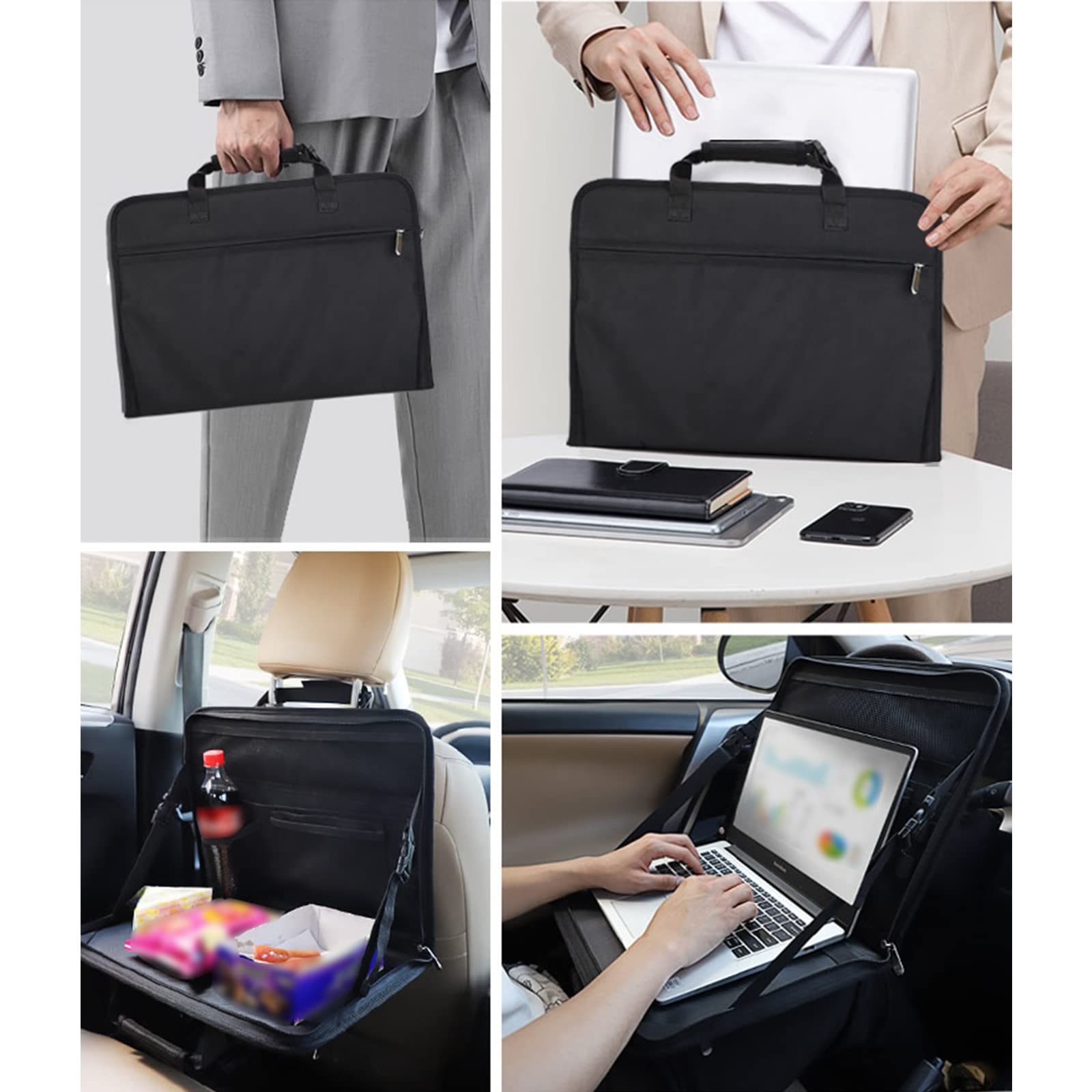 Matybobe 3-in-1 Auto Steering Wheel Desk - Foldable Car Laptop Tray, Backseat Organizer & Tablet Holder for Eating, Working & Road Trips | Perfect for Commuters, Delivery Drivers & Family Travel