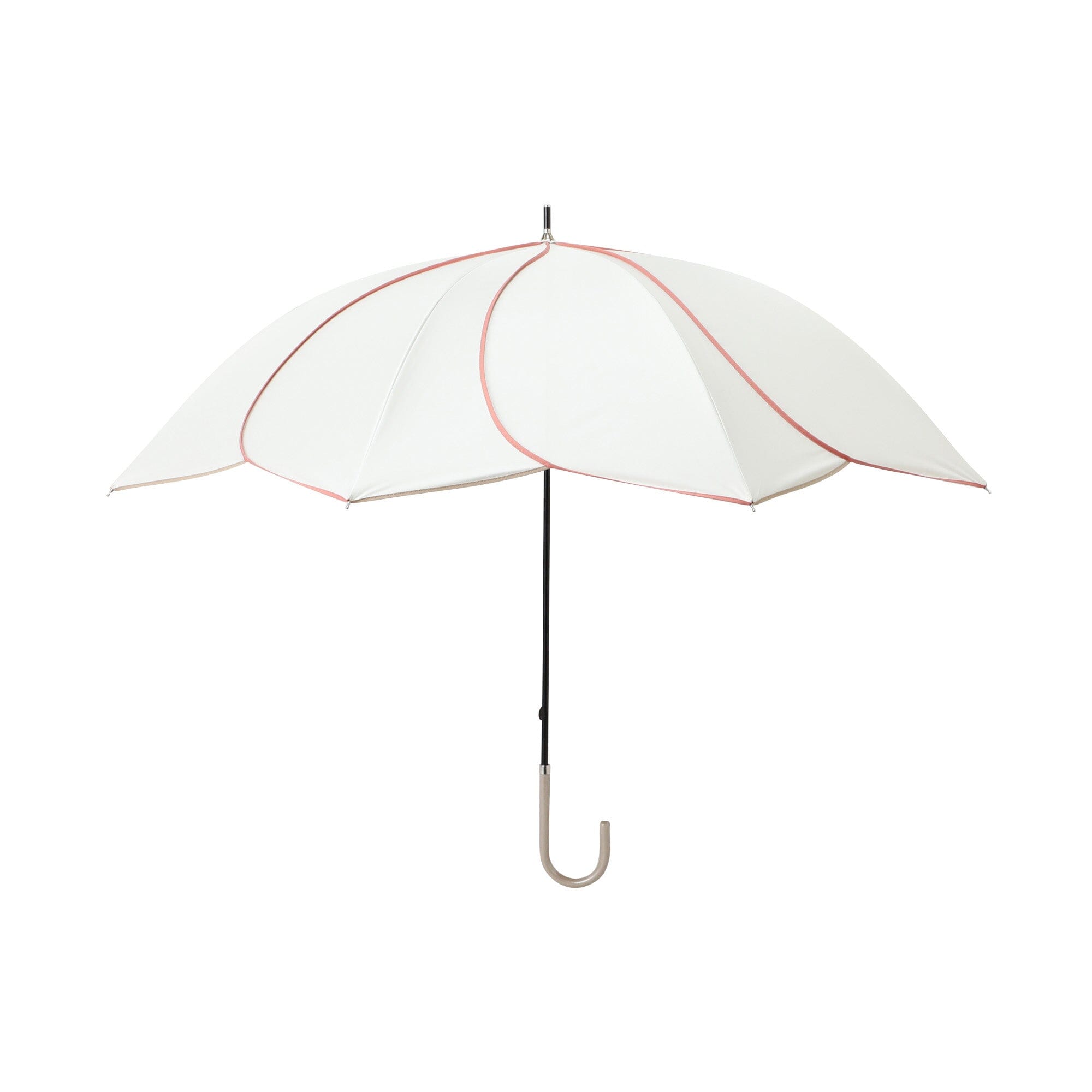 Bicolor Piping Long Umbrella 58cm White - UV Protection & Waterproof for Sunny and Rainy Days - Perfect for Outdoor Activities, Beach, Hiking and Daily Commute