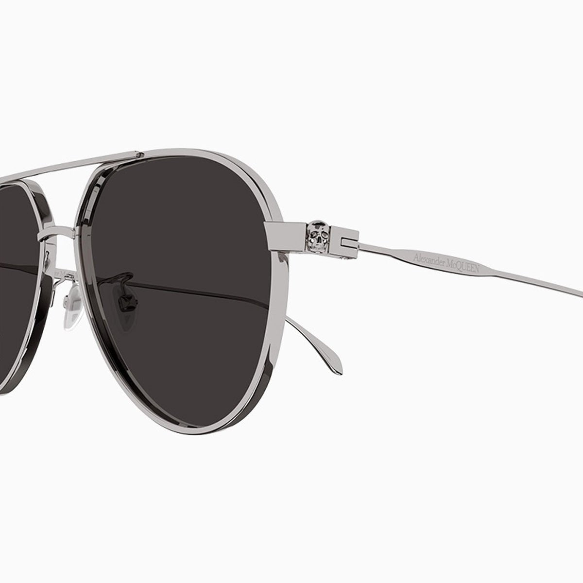 Alexander McQueen Ruthenium Grey Sunglasses for Women - Luxury Designer Shades for Fashion & UV Protection - Perfect for Beach, Driving & Outdoor Activities