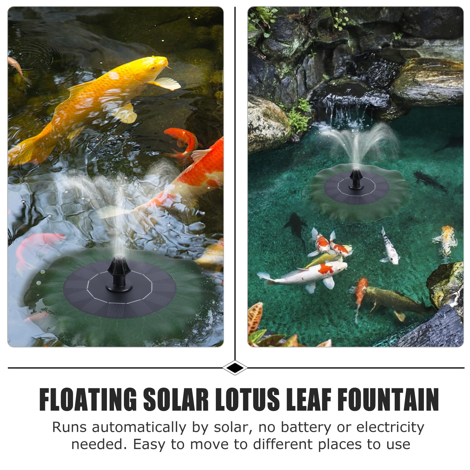 YARNOW Floating Solar Fountain - Lotus Leaf Shape Solar Powered Water Pump for Bird Baths, Garden Ponds & Outdoor Decor (7.87 Inch, Green) | Perfect for Backyard, Patio & Wildlife Water Features