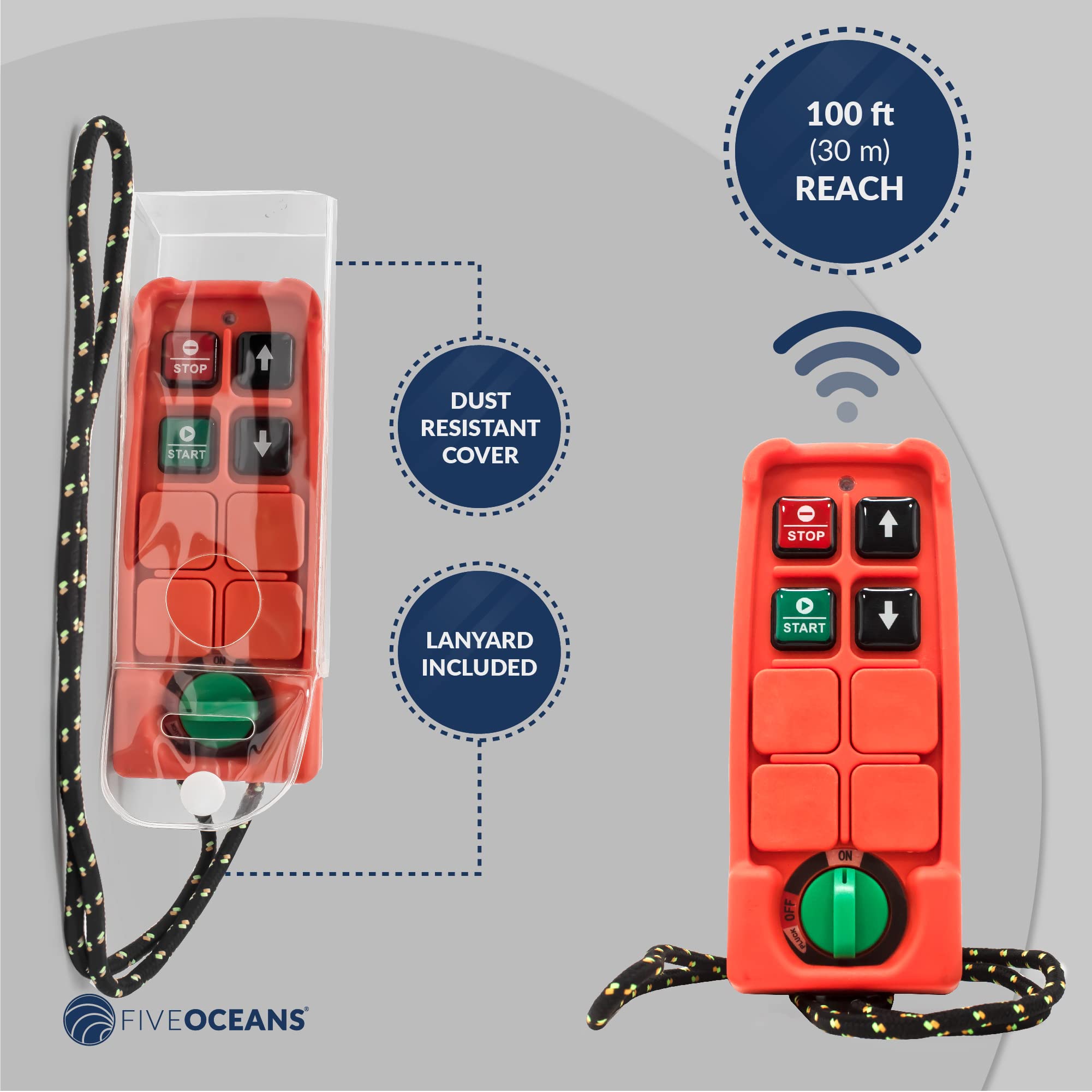 Five Oceans 1100 Lb Electric Hoist with Wireless Remote Control - 110V Heavy Duty Hoist Pulley System for Garage, Workshop & Construction (FO4402) | Lifting Equipment for Home & Industrial Use