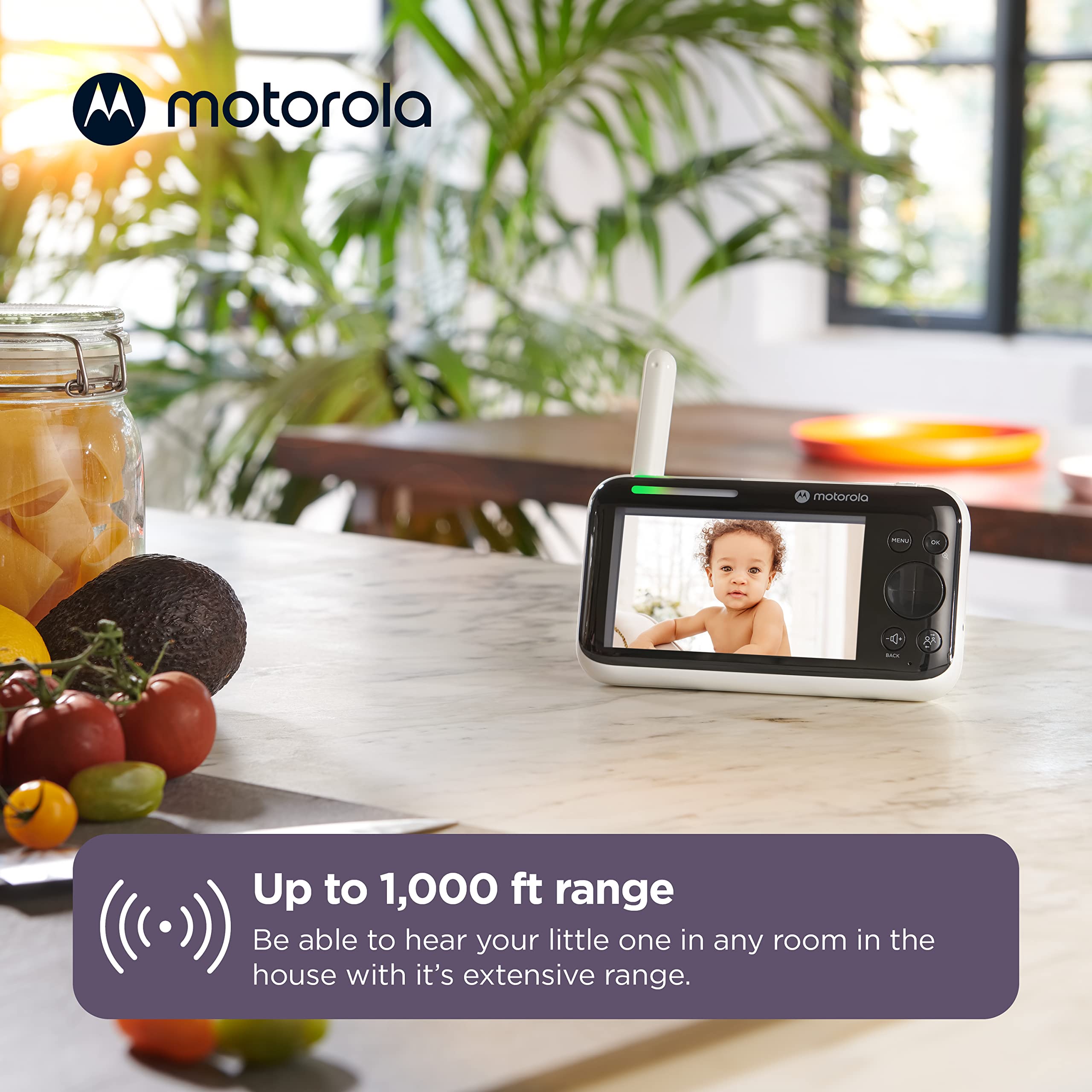 Motorola PIP1510 WiFi Video Baby Monitor with HD Camera, Night Vision & Two-Way Audio - Wireless Baby Monitoring System for Home, Nursery, and Travel Use