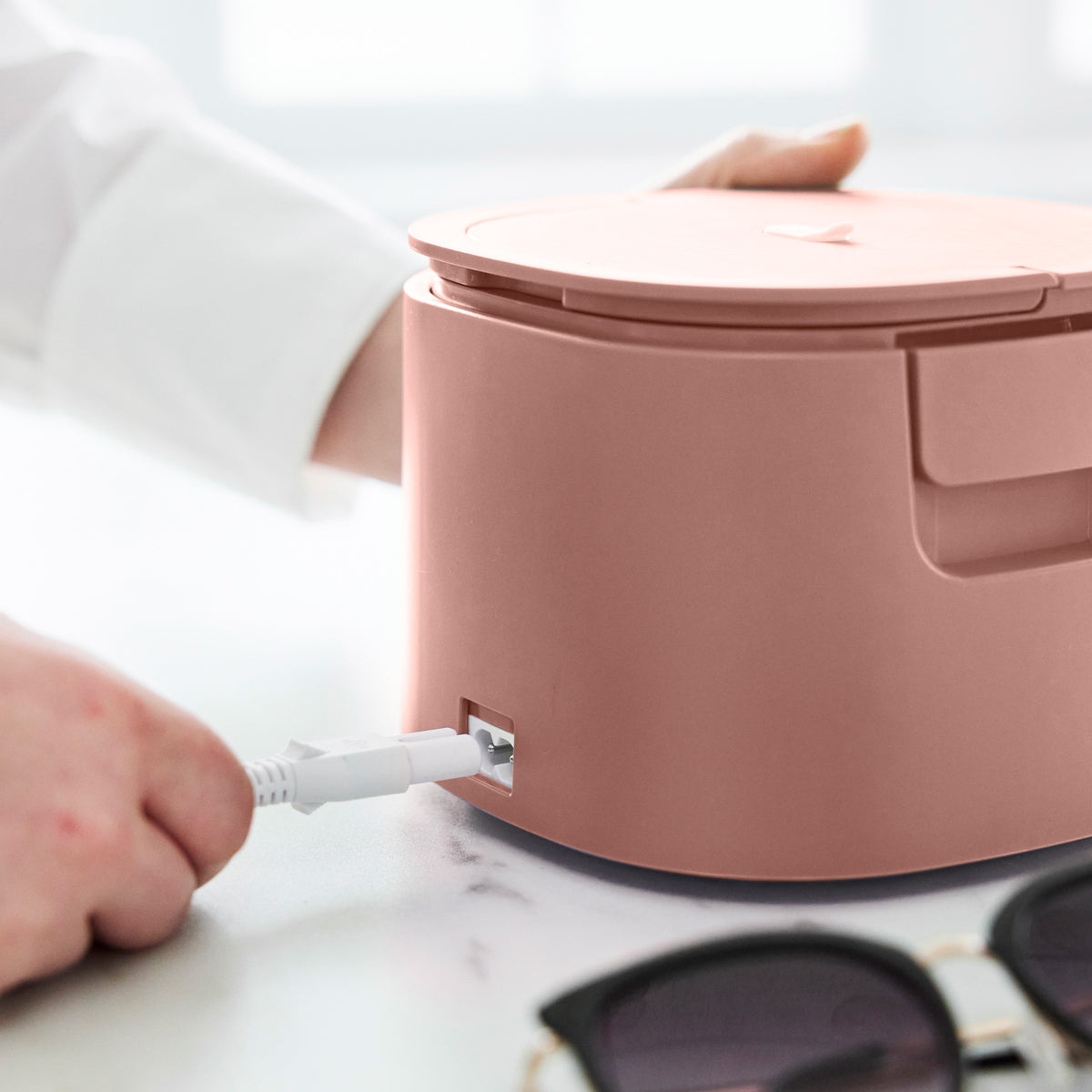 GreenLife Electric Lunch Box - Portable Heating Food Container for Office, Travel & Home | Dusty Rose | Keep Meals Warm On-The-Go