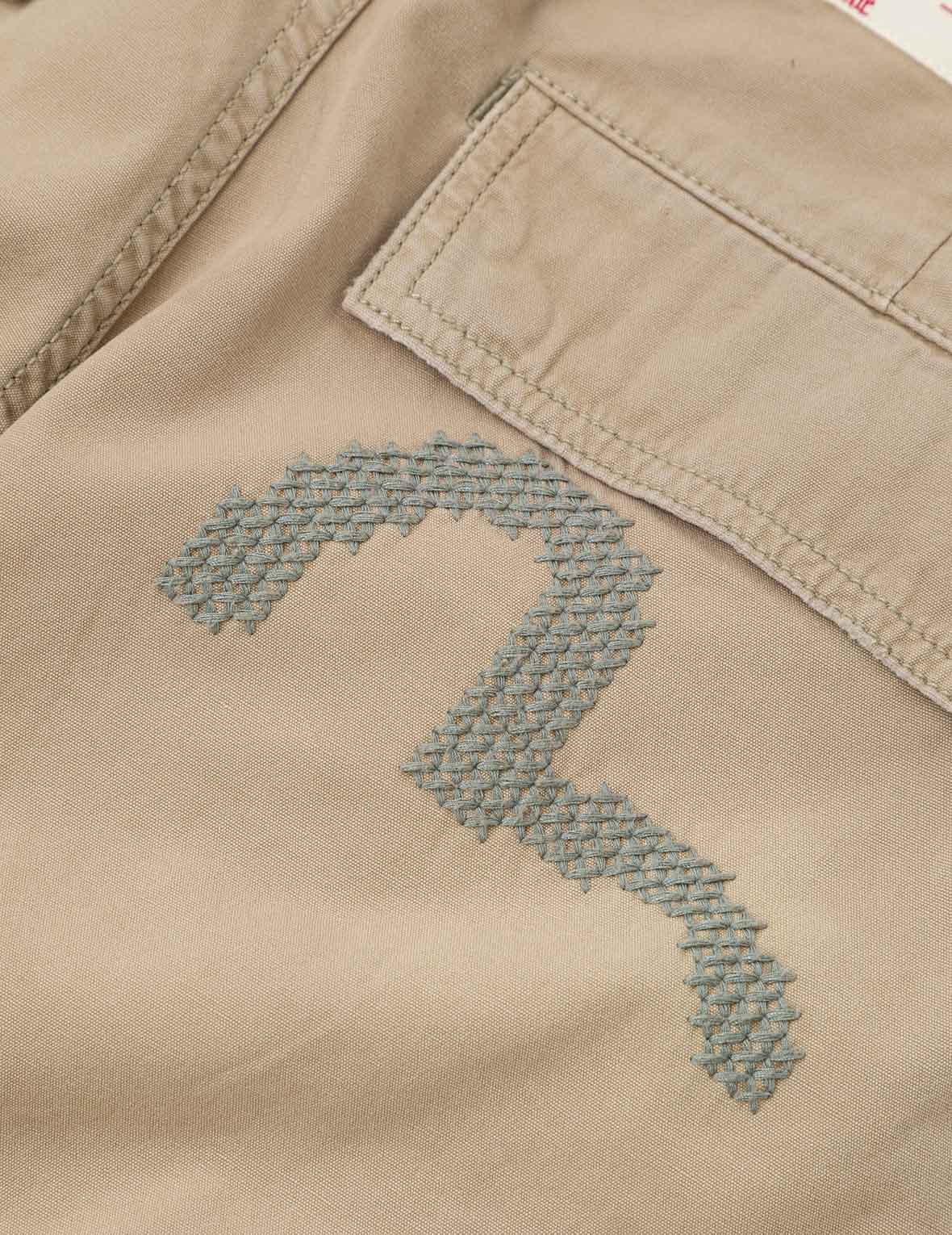 Totem Seagull Embroidered Straight Fit Cargo Pants for Men - Casual Streetwear & Outdoor Adventure Clothing