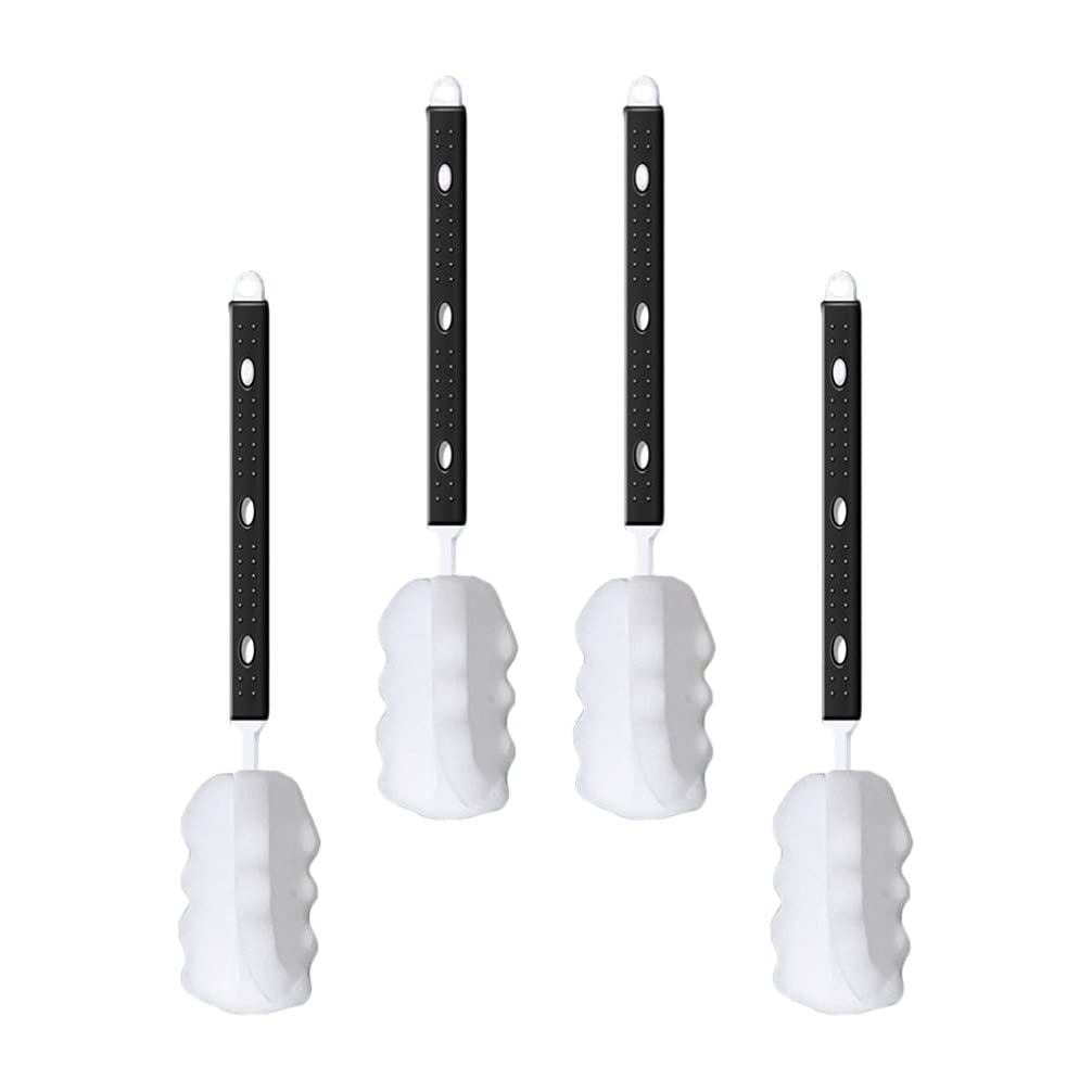 BESPORTBLE 4-Pack 16-Inch Long Handle Sponge Bottle Cleaning Brush Set - Telescopic Cup Scrubber for Coffee Mugs, Glasses, Pots & Milk Bottles - Dishwasher Safe Kitchen Cleaning Tools for Baby Bottles & Travel Cups