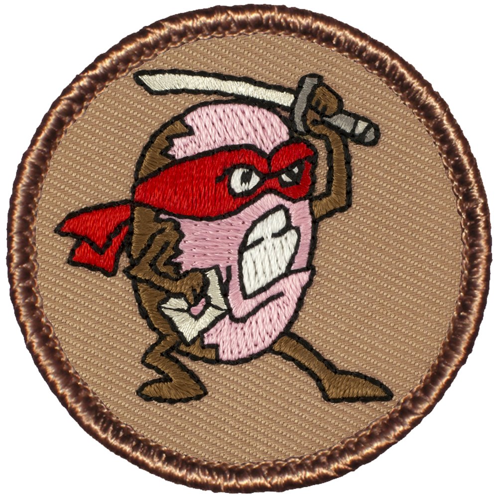 Ninja Donut Patrol Embroidered Patch - 2 Inch Round Sew-On Iron-On Badge for Jackets, Hats, Backpacks - Perfect for Cosplay, DIY Crafts & Uniform Customization