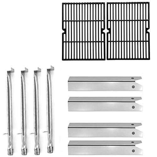 Uniflame Pinehurst GBC750W Gas BBQ Grill Replacement - 4 Stainless Steel Burners, Heat Plates & Porcelain Cast Iron Cooking Grates for Outdoor Backyard Grilling, Camping, and Tailgating Parties