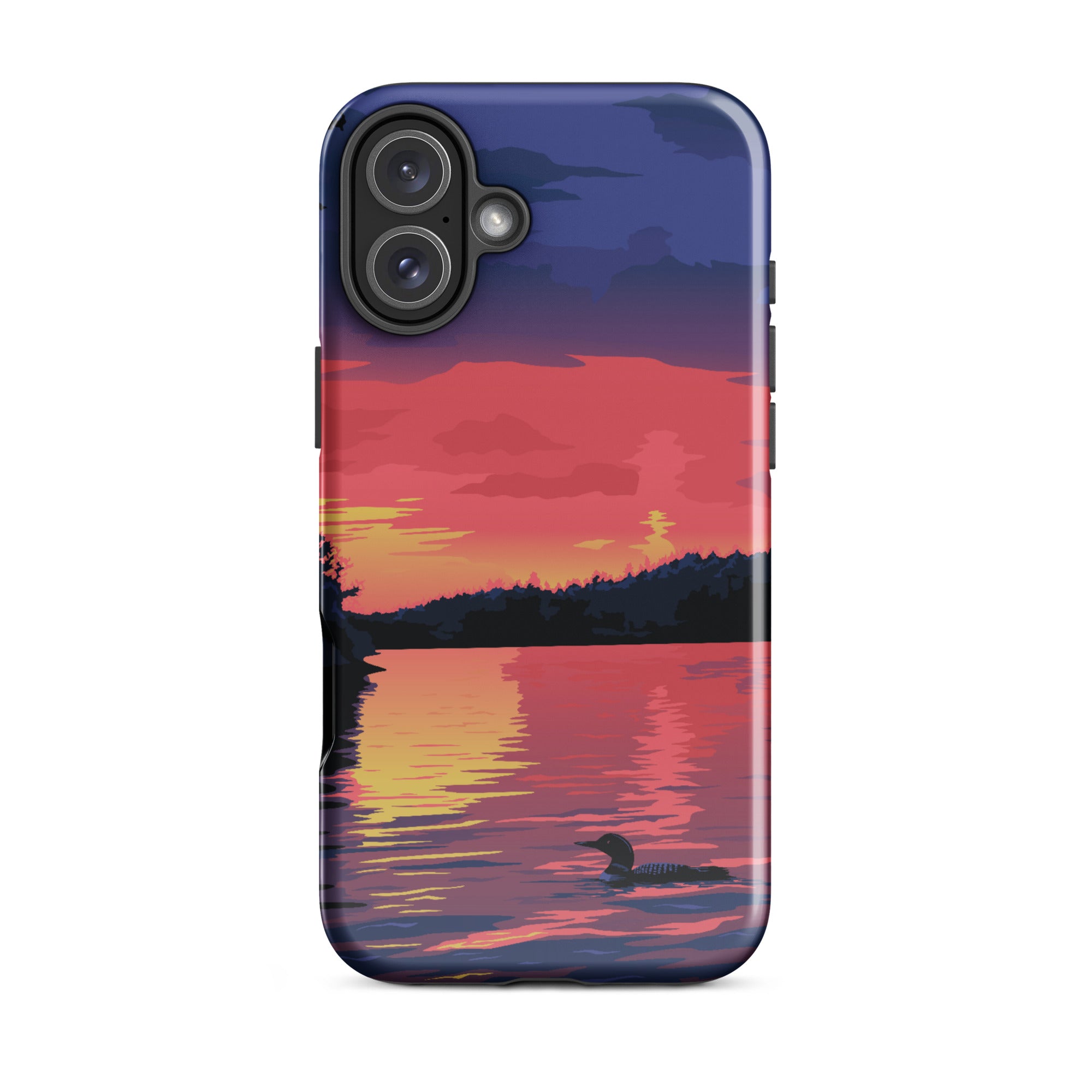 Premium iPhone Protective Case with Sunset Loon Design - Shockproof & Scratch-Resistant Cover for iPhone [Models] | Perfect for Outdoor Adventures, Travel & Daily Protection