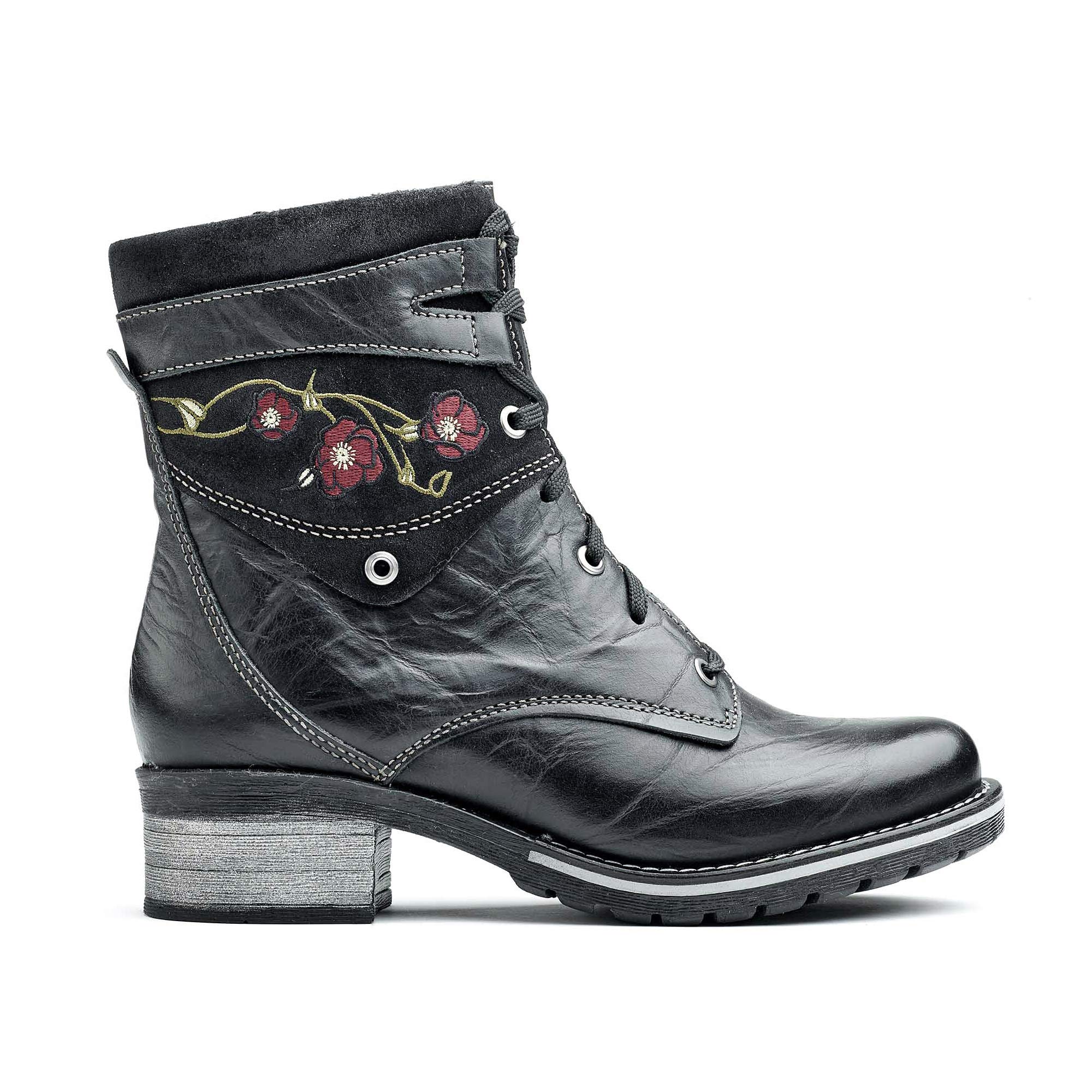 Dromedaris Women's Kara Embroidery Boots - Stylish Western Ankle Boots with Handcrafted Floral Embroidery | Perfect for Country Music Festivals, Rodeo Events & Boho Fashion Outfits