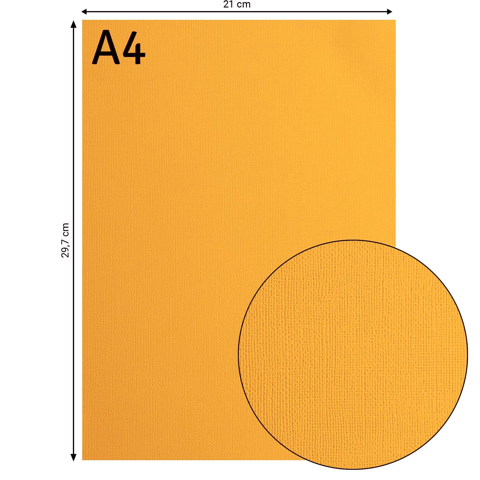 Vaessen Creative Florence Textured Cardstock - Grapefruit Yellow, 216gsm, 10 Sheets, A4 Size for Scrapbooking, Card Making, Die Cutting & Paper Crafts - Perfect for DIY Projects, Wedding Invitations & Home Decor