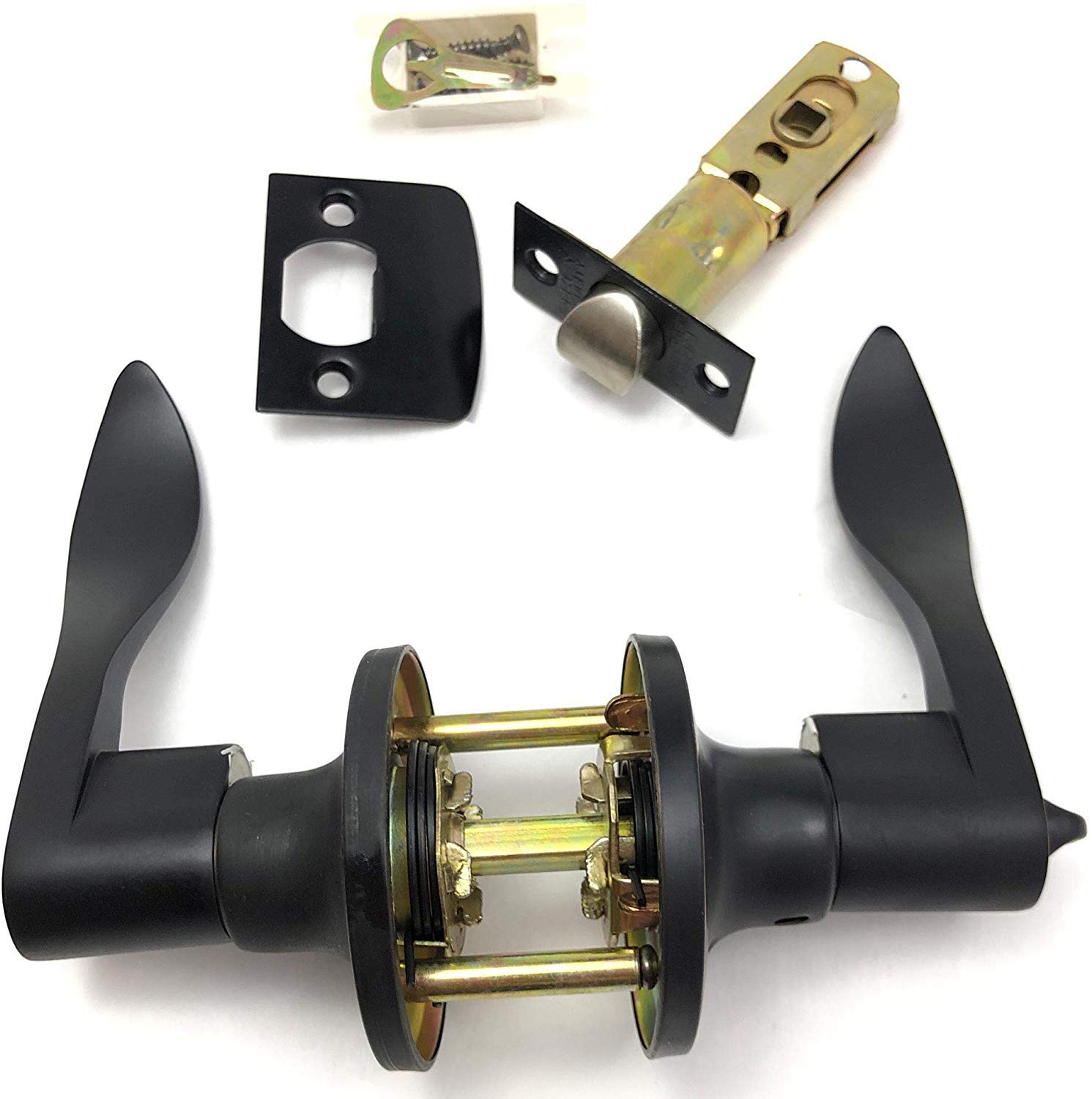 Wave Style Oil-Rubbed Bronze Privacy Bedroom & Bathroom Door Lock Lever Handle - Perfect for Home, Office, and Hotel Interior Doors (LH)