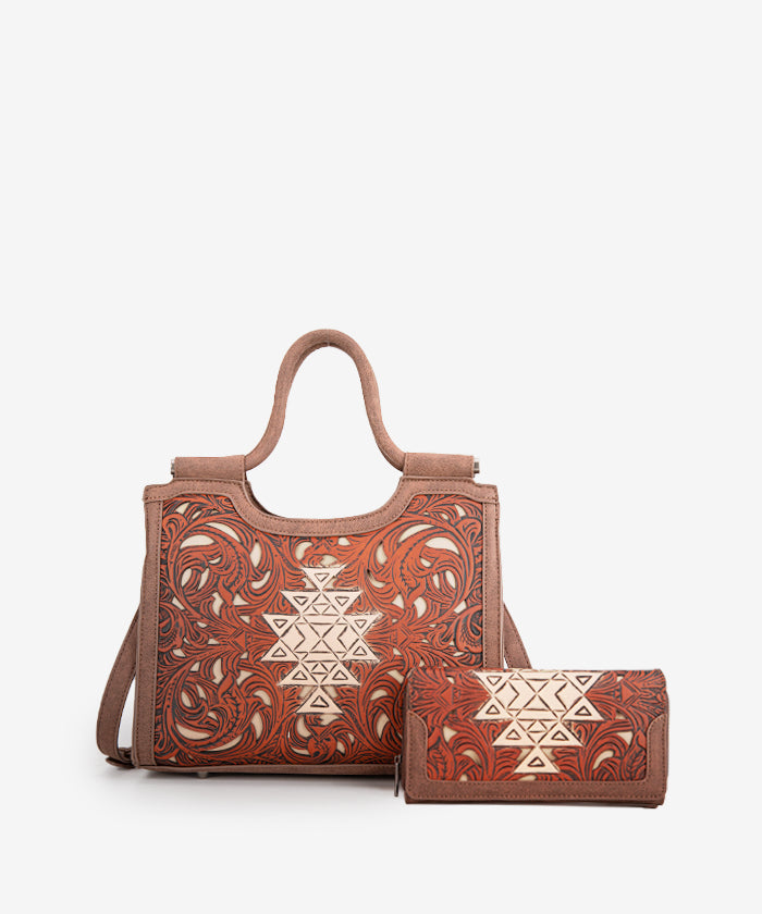 Trinity Ranch Tooled Leather Tote Bag with Concealed Carry Pocket - Stylish & Functional Purse for Women, Perfect for Everyday Use, Travel, and Concealed Carry Needs