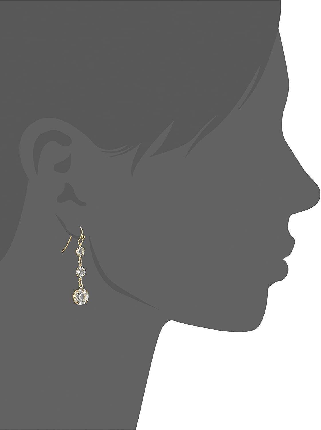 1928 Jewelry Austrian Crystal Linear Triple Drop Earrings for Women - Elegant Dangling Earrings for Wedding, Party & Evening Wear