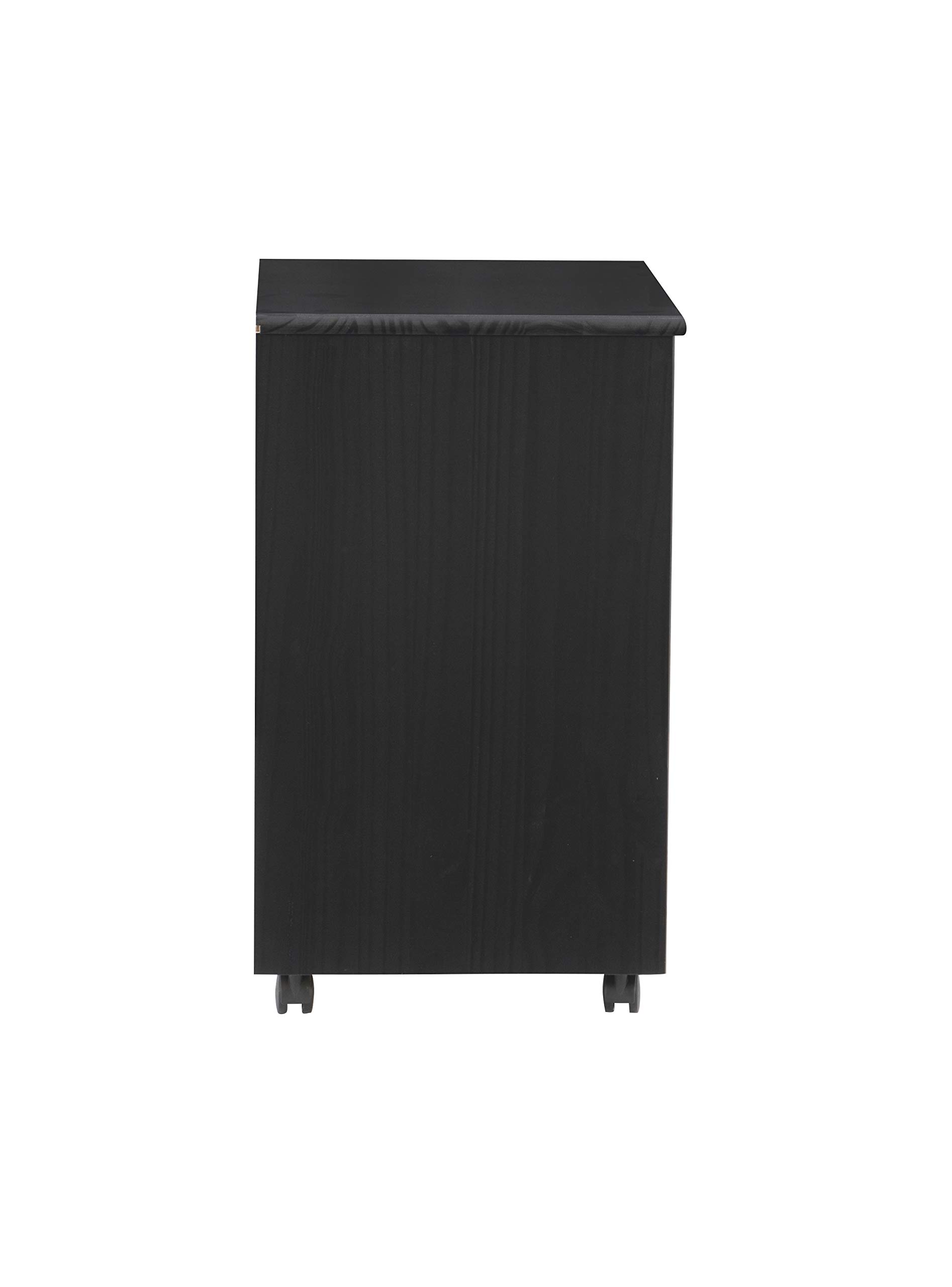 Linon Corinne Black 6-Drawer Wide Rolling Storage Cart - Perfect for Home, Office, and Craft Room Organization