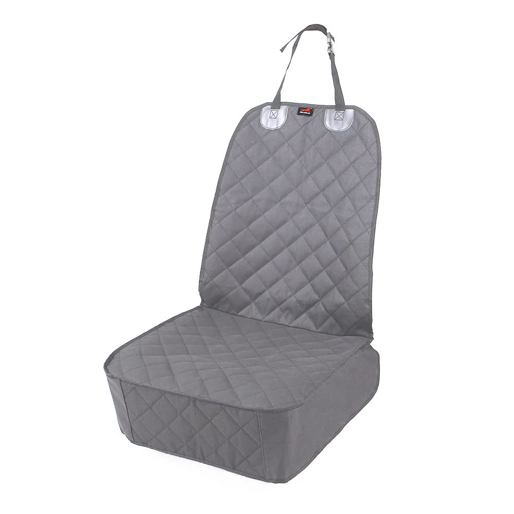 HONEST OUTFITTERS Waterproof Non-Slip Dog Car Seat Cover for Cars, Trucks & SUVs - Durable Pet Front Seat Protector (Gray) | Perfect for Travel, Outdoor Adventures & Daily Commutes