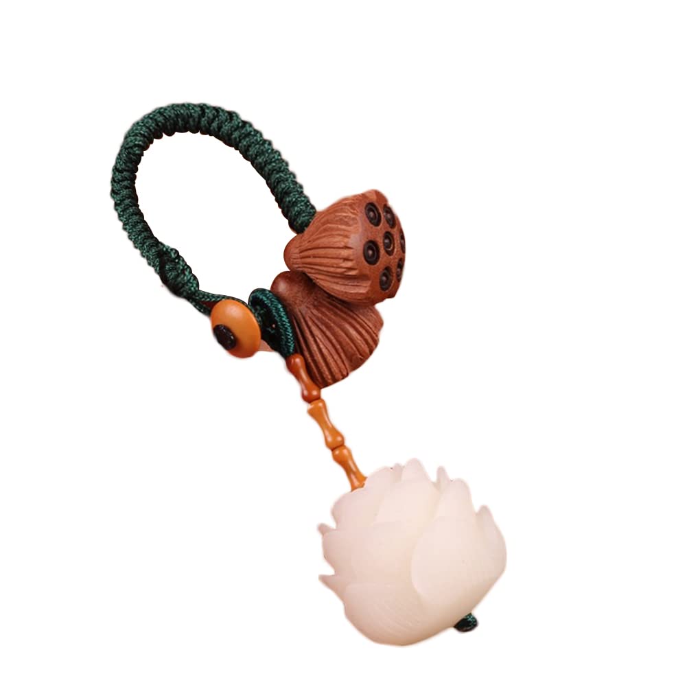 Handwoven Lotus Keychain - Car & Bag Keyring for Decor