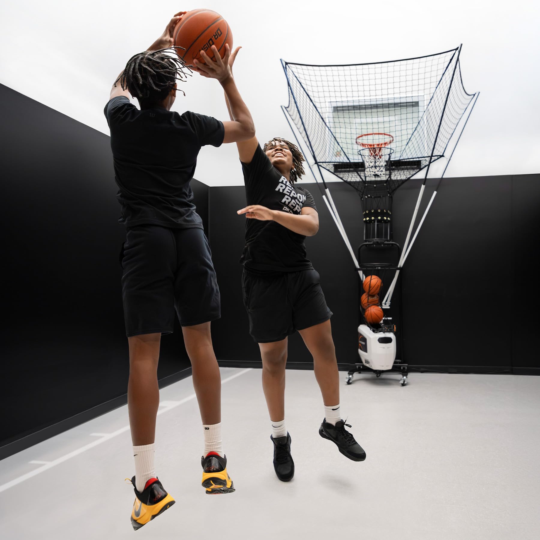 Dr. Dish Home Basketball Shooting Machine - Automatic Rebounder & Shot Trainer for Indoor/Outdoor Practice | Perfect for Driveway, Backyard & Gym Training