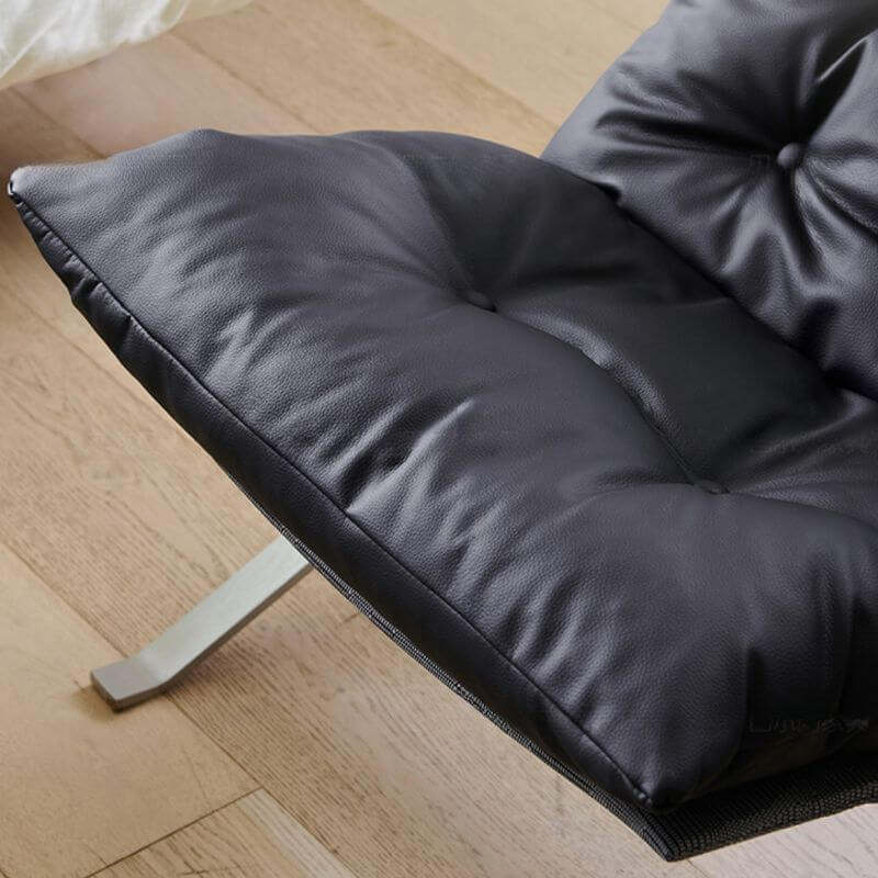 Midnight Black Stitch Tufted Reclining Accent Chair with Tufted Back & Removable Cushions - Modern Living Room Furniture with Ottoman (Optional) - Perfect for Home Theater, Reading Nook & Lounge Areas