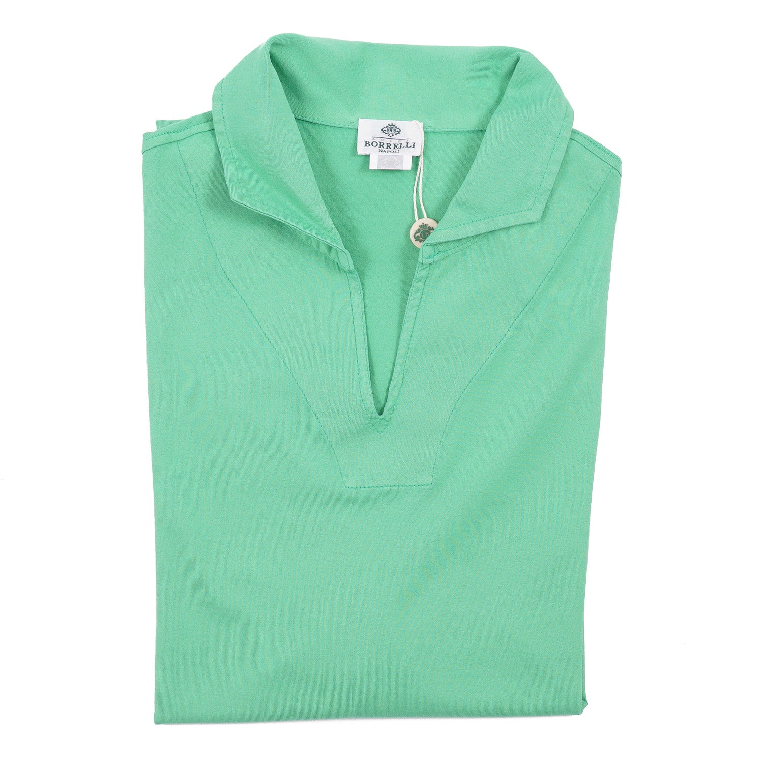 Luigi Borrelli Men's Relaxed Fit Polo Shirt - Soft Cotton Short Sleeve Casual Shirt for Golf, Work & Everyday Wear