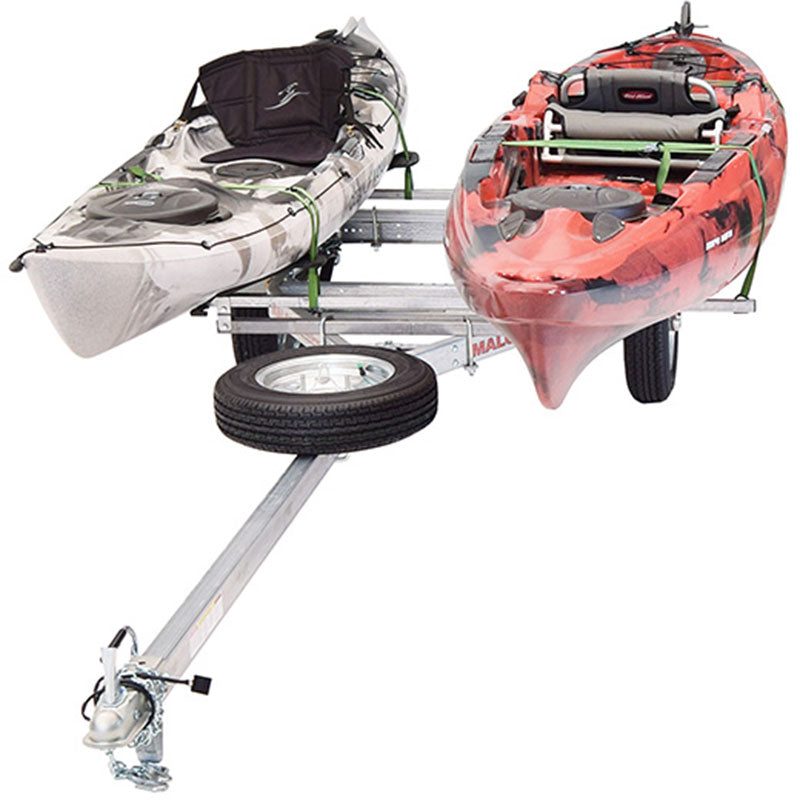Malone MicroSport LowBed 2 Boat MegaWing Kayak Trailer - Heavy Duty Watercraft Carrier for Kayaks & Canoes - Perfect for Road Trips & Outdoor Adventures