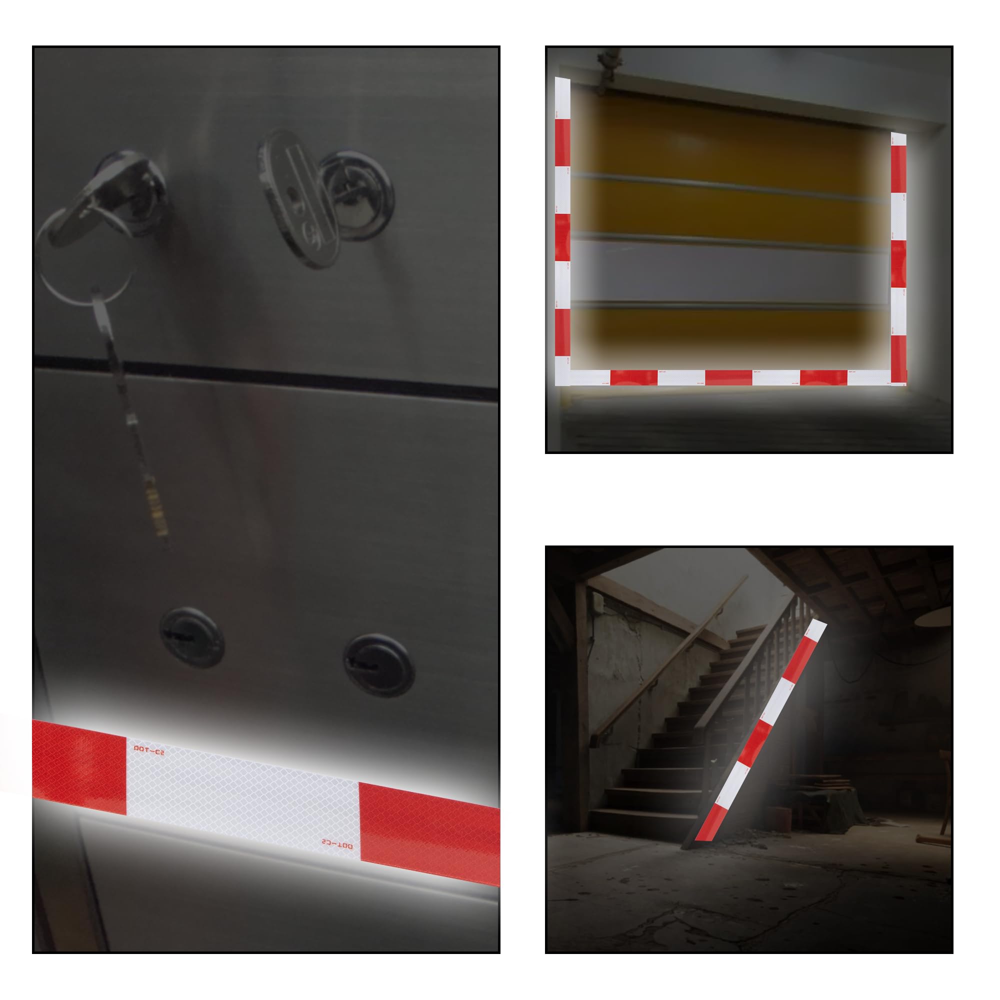 SWRT 2 Inch x 160 Feet DOT-C2 Reflective Tape - Red & White Waterproof Safety Tape with Strong Adhesive for Vehicles, Trailers, Boats & Road Signs | High Visibility Warning Tape for Night Safety & Outdoor Use