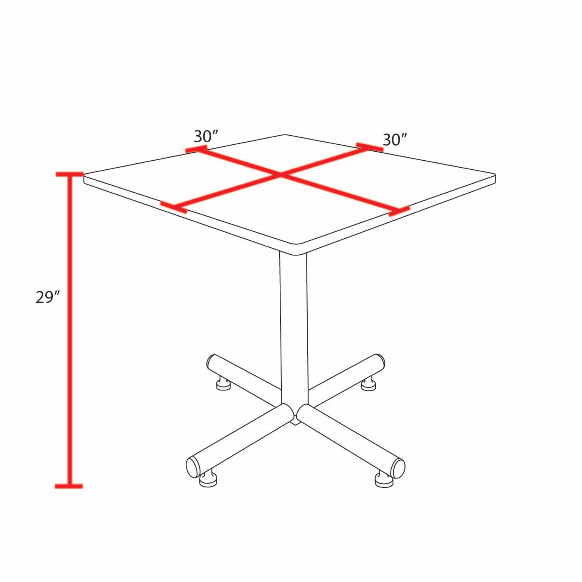 Regency 30-Inch Square Breakroom Table with 4 Zeng Stack Chairs - Grey Table & Blue Chairs for Office, Conference Room, or Home Workspace
