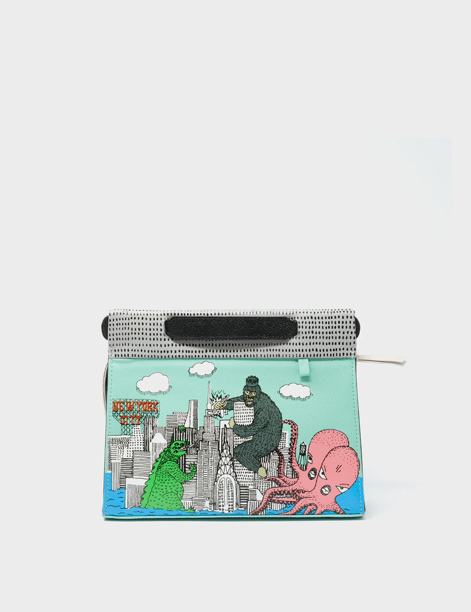 Vali Small Crossbody Bag - Oceanic Green & Black Genuine Leather with Hairy Harold Print | Stylish & Durable for Everyday Use, Travel & Casual Outings