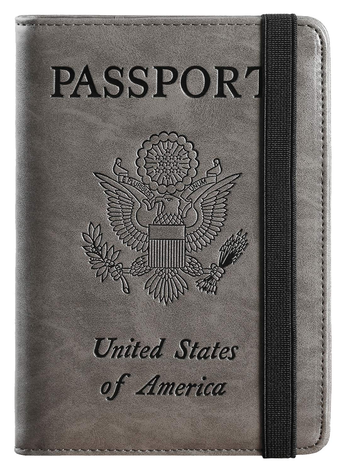 RFID Blocking Leather Passport Holder & Travel Wallet - Secure Card Case for Women & Men (Coffee Grey) | Perfect for International Travel, Business Trips & Daily Use