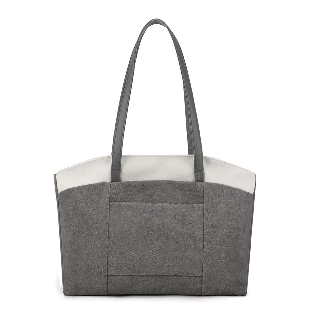 KARRESLY Women's Canvas Tote Bag - Large Capacity Shoulder Bag for Laptop, Work & Travel - 2PCS Set (Perfect for Office, Shopping & Daily Commute)
