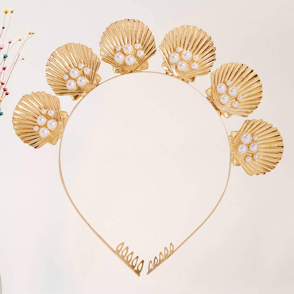 Seashell Hairband for Women - Alloy Non-Slip Headband, Fashion Hair Hoop Accessory - Perfect for Beach Weddings, Summer Outfits & Boho Style