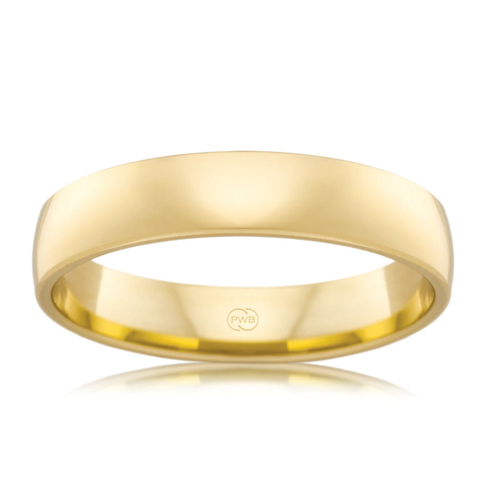 9ct Yellow Gold 4.5mm Classic Barrel Ring - Size Z - Elegant Stackable Jewelry for Everyday Wear & Special Occasions