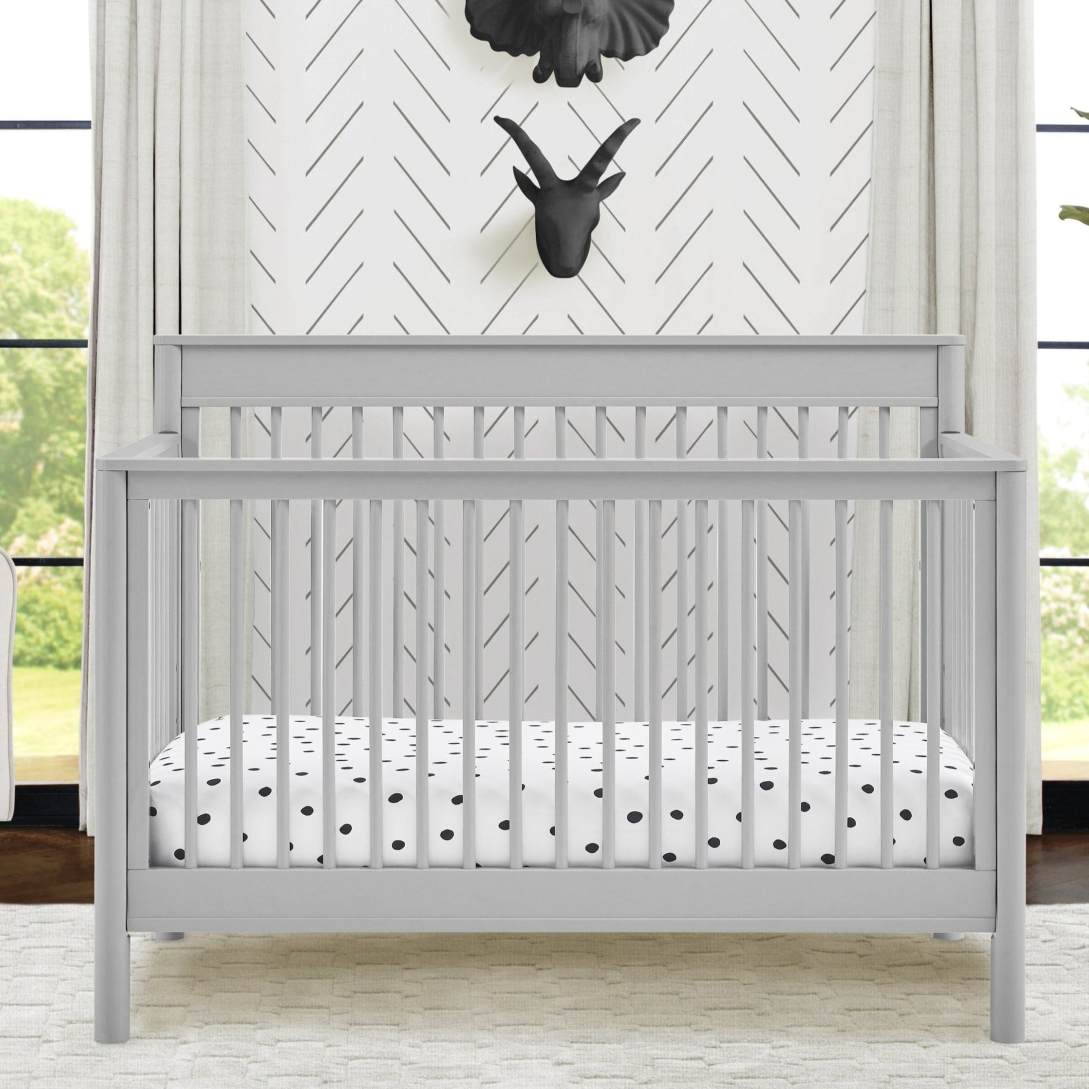 Remy 6-in-1 Convertible Baby Crib - Toddler Bed, Daybed & Full-Size Bed | Safe & Durable Nursery Furniture for Newborn to Adult | Perfect for Nursery, Bedroom & Guest Room